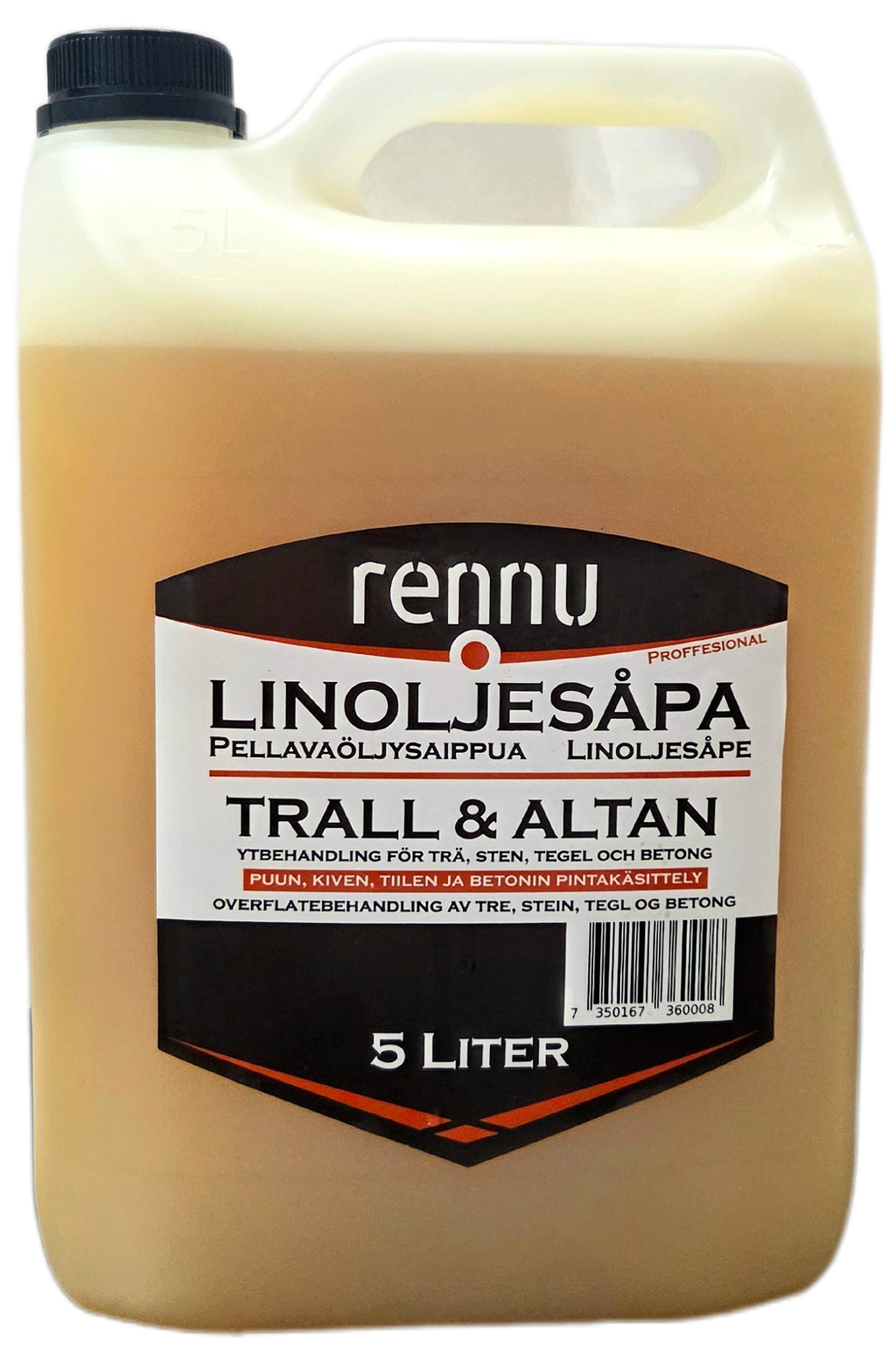 Rennu Linoljesåpa  – Naturell 5 liter