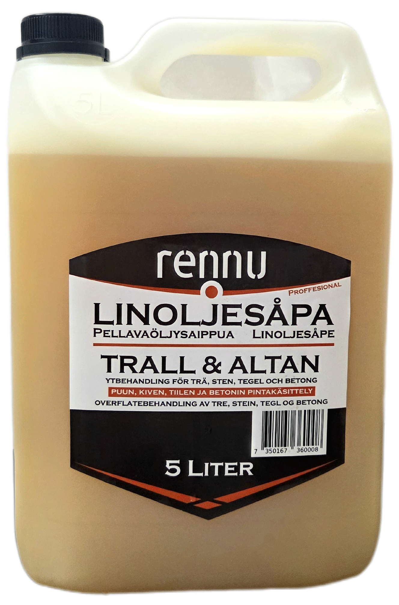 Rennu Linoljesåpa  – Naturell 5 liter