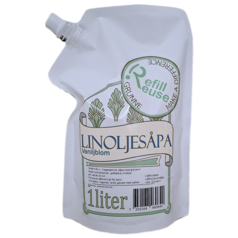 Linoljesåpa Vaniljblom 1L Refill