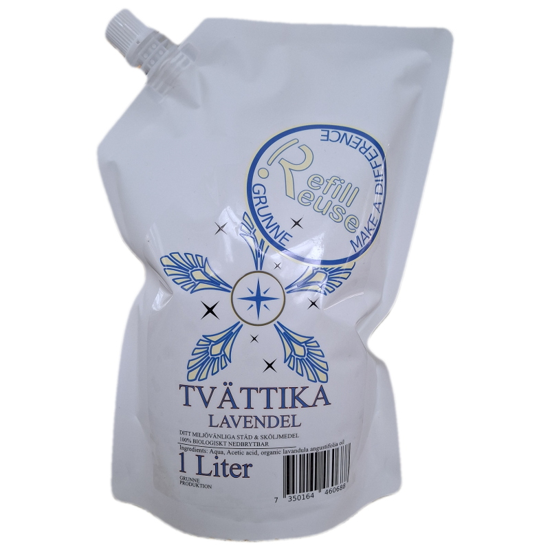 Tvättika Lavendel Refill 1 L – naturlig rengöring med omtanke