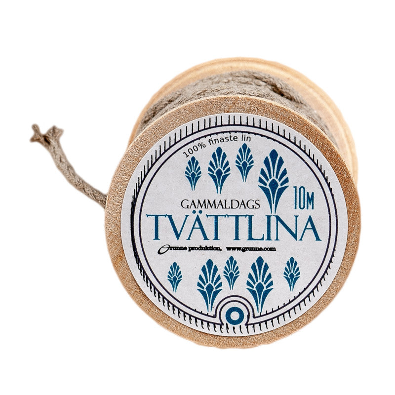 Tvättlina i lin – 10 meter på björkspole